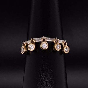 Free Flowing Diamond 2-Tone Gold Ring